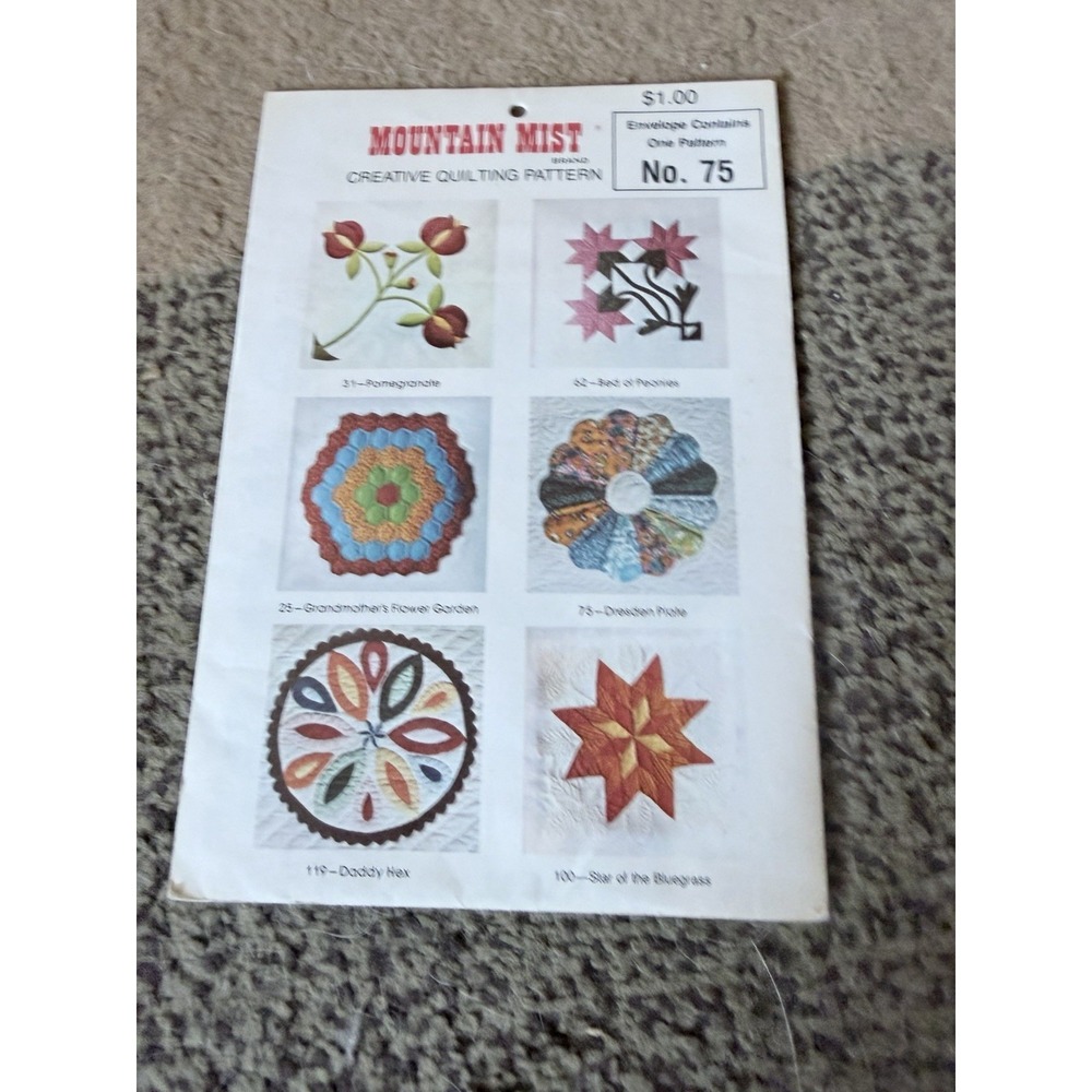 Mountain Mist Quilting Pattern No 75 flowers